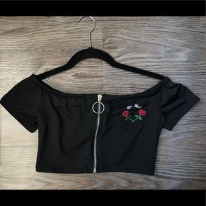 Off the shoulder crop top
